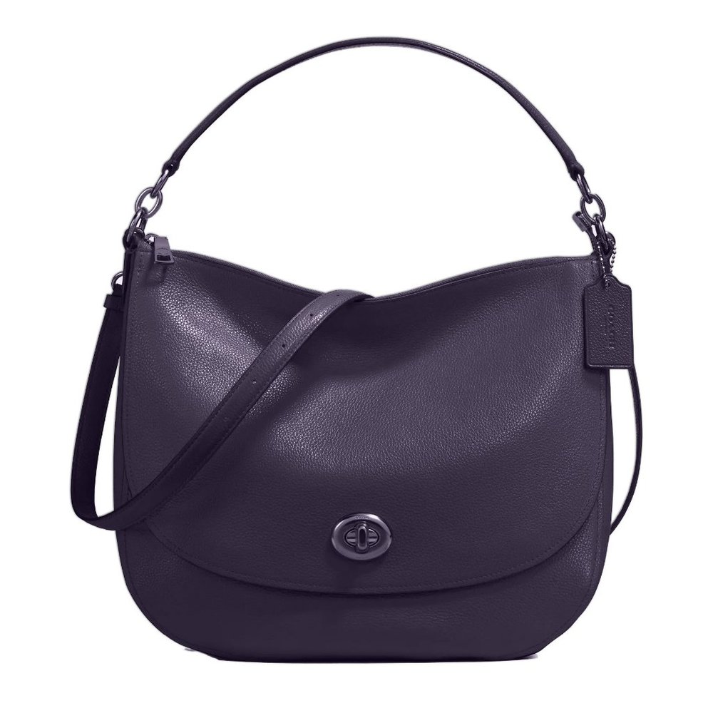 Authentic Coach deep purple leather hobo - NWOT